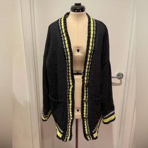 J.O.A. Contrasting Fluorescent Cardigan Size L